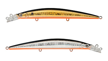 Воблер Минноу Strike Pro Top Water Minnow 130, 130 мм, 15 гр, Загл. 0,1м.-0,7м., Плавающий, цвет: A70-613-SBO Double Silver/Smoked, (JL-158F#A70-613-SBO)