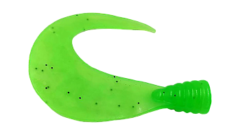 Хвост Big Sickle Tail твистерный Большой серп 12см (развернутый 16см), 20гр, зеленый флюр 2шт