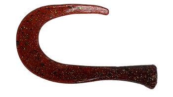 Хвост силиконовый для Guppie 14см 7,6гр, красный кола с блестками 3шт