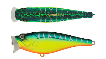 Воблер Поппер Strike Pro Sea Monster 80, цвет: A223S-RP Pearl Mat Tiger, (SH-002A#A223S-RP)