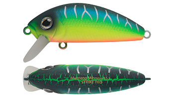 Воблер Минноу Strike Pro Mustang Minnow 45, 45 мм, 4,5 гр, Загл. 0,2м.-0,5м., Плавающий, цвет: A223S-RP Pearl Mat Tiger, (MG-002F#A223S-RP)