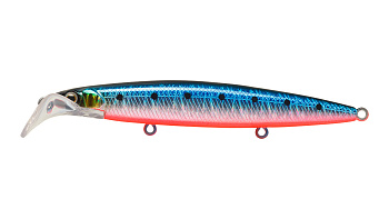 Воблер Минноу Strike Pro Scooter Minnow 110F, 110 мм, 11,8 гр, Загл. 1,5м.-2,5м., Плавающий, цвет: A234-SBO-LU Blue Back Silver OB Fluo, (EG-186F#A234-SBO-LU)