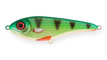 Воблер Джеркбейт Strike Pro Buster Swim, 130 мм, 65 гр,  Медленно тонущий, цвет: A382F Green Perch, WOLF COLOR, (EG-228#A382F)