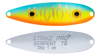 Блесна колеблющаяся Strike Pro Dragon Double 80M, цвет: A252S Bullfinch Mat Tiger, (ST-07FD#A252S-CP