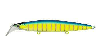 Воблер Минноу Strike Pro Scooter Minnow 110F, 110 мм, 11,8 гр, Загл. 1,5м.-2,5м., Плавающий, цвет: 597S Blue Mat Tiger, (EG-186F#597S)