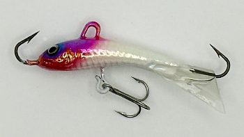 Балансир Strike Pro Dolphin Ice 30, цвет: 022PFLR, цвет: Redhead Fluo, светящийся, хвост: прозрачный