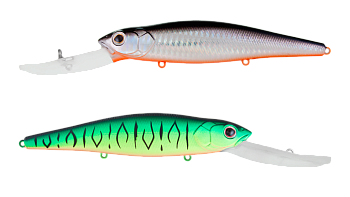 Воблер Минноу Strike Pro Deep Jer-O Minnow 130, цвет: GC01S/A70-713 Double Black Silver OB/Mat Tiger, (EG-054F#GC01S/A70-713S)