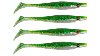 Силиконовая приманка Strike Pro Pig Shad Nano, цвет: Green Shad Flash, (уп./4шт.), (SP-172D#117)