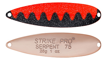 Блесна колеблющаяся Strike Pro Serpent Treble 75H, 75 мм, 28 гр, Тройник, (ST-010B2#A88-KP)