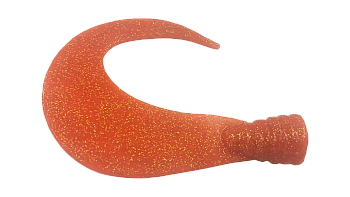 Хвост Big Sickle Tail твистерный Большой серп 12см (развернутый 16см), 20гр оранжевый с блестками 2шт.