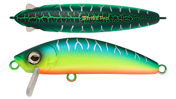 Воблер Минноу Strike Pro Mustang Minnow 90, 90 мм, 17 гр, Загл. 0,3м.-0,5м., Плавающий, цвет: A223S-RP Pearl Mat Tiger, (MG-016F#A223S-RP)