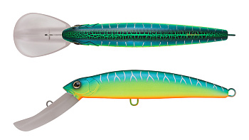 Воблер Минноу Strike Pro Musky Monster Deep 200CL, цвет: A223S-RP Pearl Mat Tiger, (MG-007CL#A223S-R