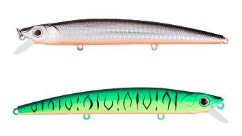 Воблер Минноу Strike Pro Wiggle Stick 140, цвет: GC01S/A70-713 Double Black Silver OB/Mat Tiger, (EG-031F#GC01S/A70-713S)