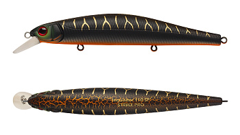 Воблер Минноу Strike Pro Inquisitor 110SP, цвет: A208S Black Mat Tiger, (EG-193B-SP#A208FS)