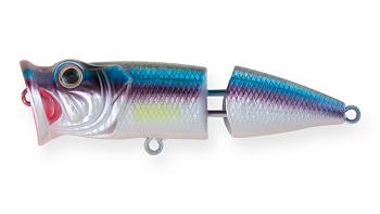 Воблер Поппер составной Strike Pro Pike Pop Joint 75, цвет: A210-SBO-RP Rainbow Ghost Wakasagi, (SH-