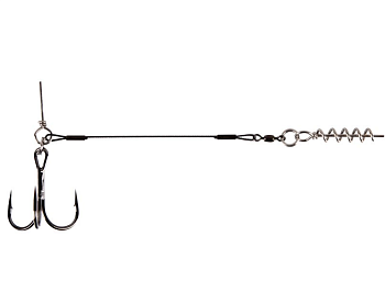 Оснастка для силикона BFT Shallow Stinger Rig S, Titanium 50lb/22кг Owner №1/0 - 1шт.