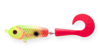 Воблер Джеркбейт Strike Pro Wolf Tail Jr. Sinking, цвет: C480F Lemon With Red Tail, (EG-175#C480F)