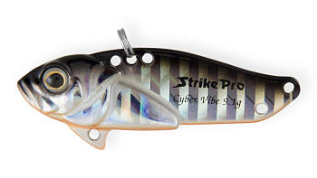 Блесна-Цикада Strike Pro Cyber Vibe 35, 35 мм, 4,5 гр, цвет: Black Silver OB, (JG-005A#A70-713)