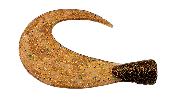 Хвост Big Sickle Tail твистерный Большой серп 12см (развернутый 16см), 20гр, моторное масло с разноцветными блестками 2шт
