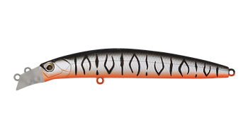 Воблер Минноу Strike Pro Top Water Minnow 90, 90 мм, 10,2 гр, Загл. 0,1м.-0,5м., Плавающий, цвет: A243ES Grey Shadow Mat Tiger, (JL-179F#A243ES)