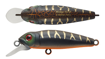 Воблер Минноу Strike Pro Midge 40, цвет: A208S Black Mat Tiger, (EG-074SP#A208S)