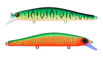 Воблер Минноу Strike Pro Inquisitor 110SP, цвет: GC01S/A230S Double Mat Tiger/Watermelon Mat Tiger, (EG-193B-SP#GC01FS/A230FS)
