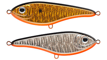 Воблер Джеркбейт Strike Pro Buster Swim Jr, цвет: 613-SBO/A70-SBO Double Silver/Smoked, (EG-228A#613-SBO/A70-SBO)