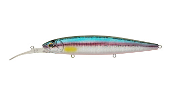 Воблер Минноу Strike Pro Bold Deep Diver 130SP, цвет: A210-SBO-RP Rainbow Ghost Wakasagi, (EG-191L-S