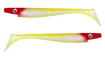 Силиконовая приманка Strike Pro Pig Shad Jr, цвет: Clown Glow, (уп./2шт.), (SP-172C#SP22)