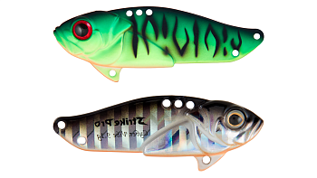 Блесна-Цикада Strike Pro Cyber Vibe 55, цвет: Double Black Silver OB/Mat Tiger, (JG-005D#GC01FS/A70-713S)